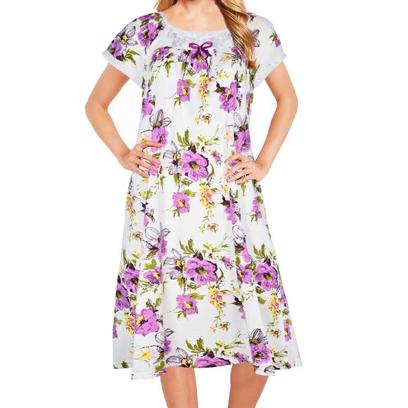 JEFFRICO Womens Nightgowns Sleepwear Soft Pajama Dress Nightshirts & Sleepshirts - Picture 2 of 6